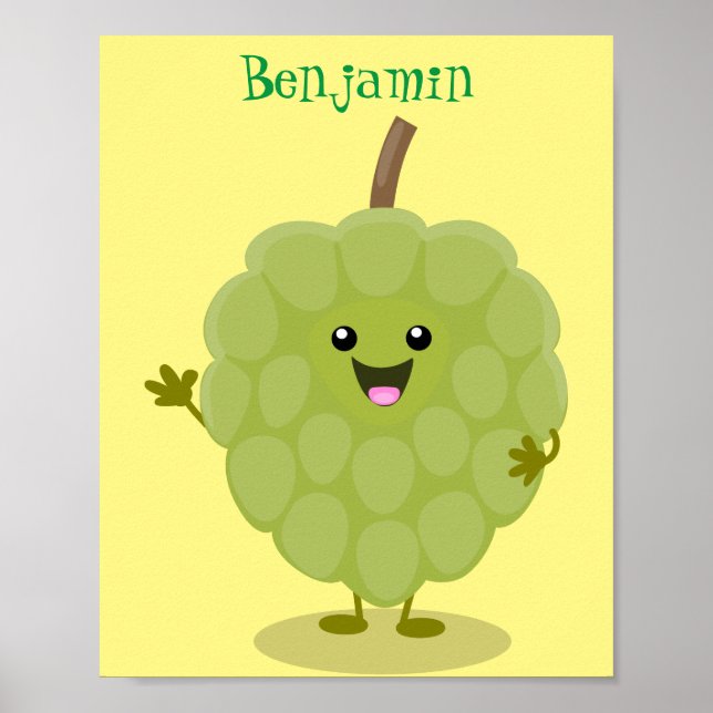 Póster Cute crema crema de manzana cherimoya personalizad (Frente)