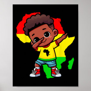 Póster Cute Dabbing Kid Mes de historia negra niños chico