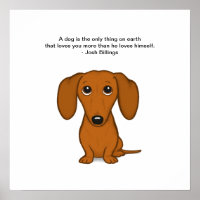 Cute Dachshund con la cita de Josh Billings