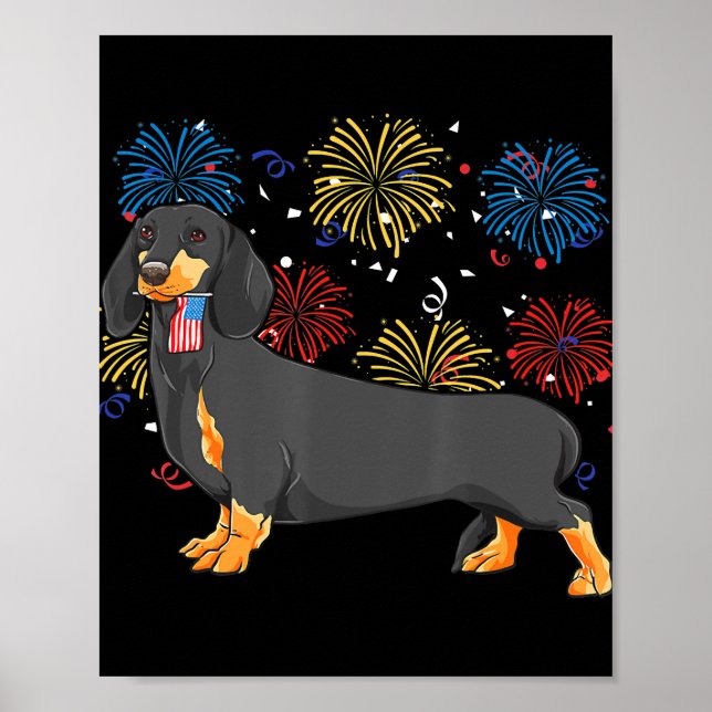 Póster Cute Dachshund Doxie Lover Weiner Perro Mamá Papá  (Frente)