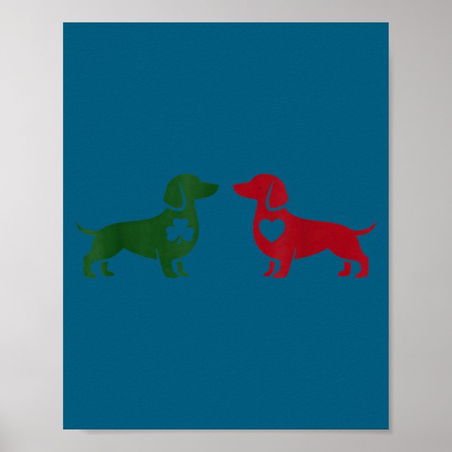 Póster Cute Dachshund Valentines Patrick's Day Lover Dog  (Frente)