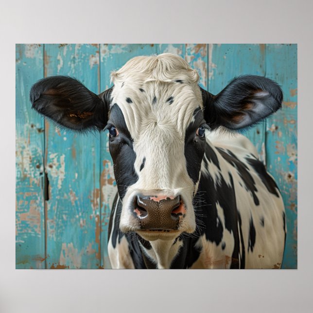 Póster Cute Dairy Cow Farmhouse Pintura (Frente)