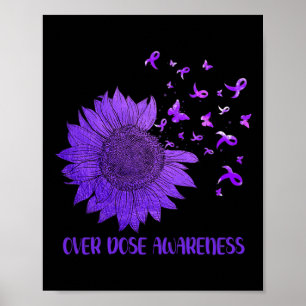Póster Cute Daisy Butterflies Sobredosis de Cinta Púrpura