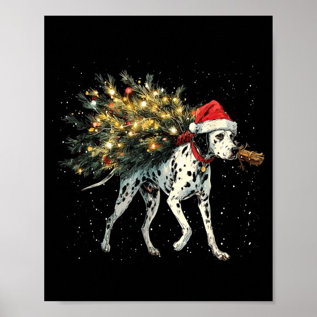 Póster Cute Dalmatian Dog In A Christmas Tree For Men Wom (Frente)