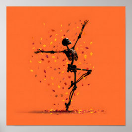 Póster Cute Dancing Skeleton