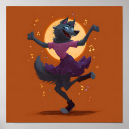 Póster Cute Dancing Werewolf