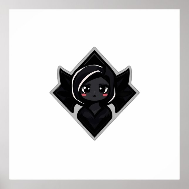 Póster Cute Dark Female Character in Diamond Frame (Frente)