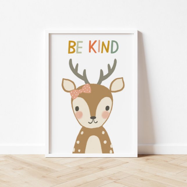Póster Cute Deer Be Kind Kids (Subido por el creador)