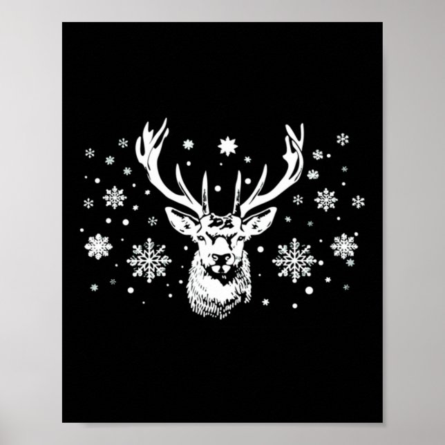 Póster Cute Deer Merry Xmas Merry Christmas Happy New Yea (Frente)