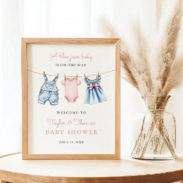 Póster Cute Denim Azul Jean Chica Signo de bienvenida Pos