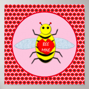 Póster Cute Día de San Valentín Bee