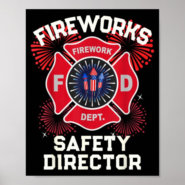 Póster Cute director de seguridad de fuegos artificiales  (Frente)