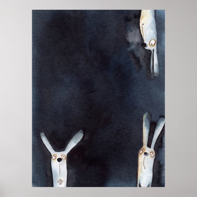 Póster Cute divertida acuarela comparte diseño abstracto (Frente)