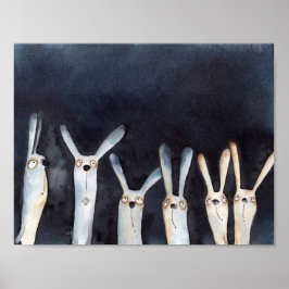 Póster Cute divertida acuarela comparte diseño abstracto