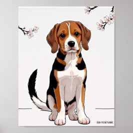 Póster Cute Dog Illustration Wall Art