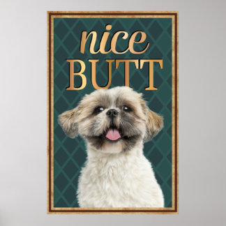 Póster Cute Dog Nice Butt Baño