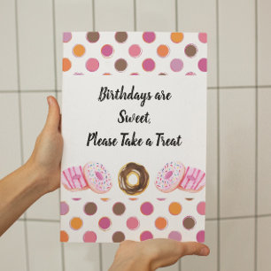 Póster Cute Donut Birthday trata Rótulo