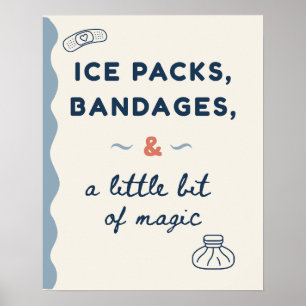 Póster Cute Doodle Hieleras Vendas, Enfermera Mágica de l