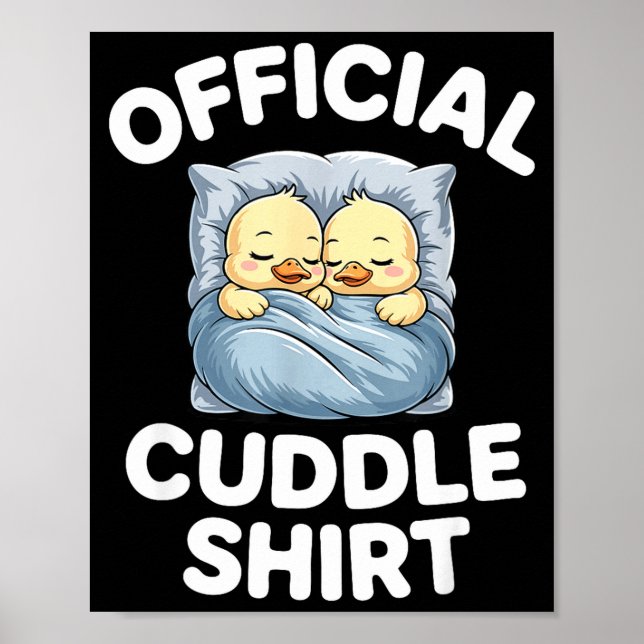 Póster Cute Duck Couple Snuggle Cuddle  (Frente)