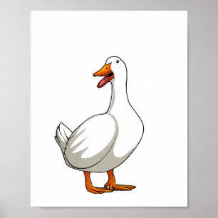 Póster Cute Duck Design Men Waterfowl Mascota Pato Lover