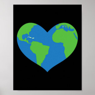 Póster Cute Earth Heart Happy Earth Day 22 April Apparel