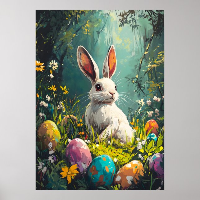 Póster Cute Easter Bunny Painting (Frente)