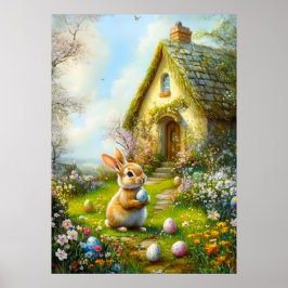 Póster Cute Easter Bunny Painting Wall Art