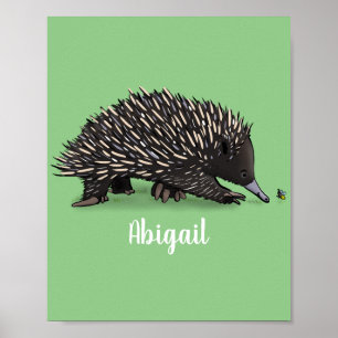 Póster Cute echidna con ilustracion de personalizado de a