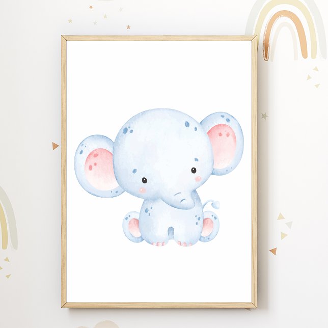 Póster Cute Elephant Nursery Poster Kids Room Decor (Subido por el creador)