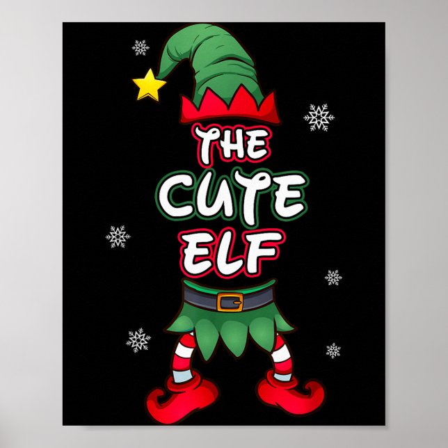 Póster Cute Elf Christmas Pajamas Pjs Matching Family Gro (Frente)