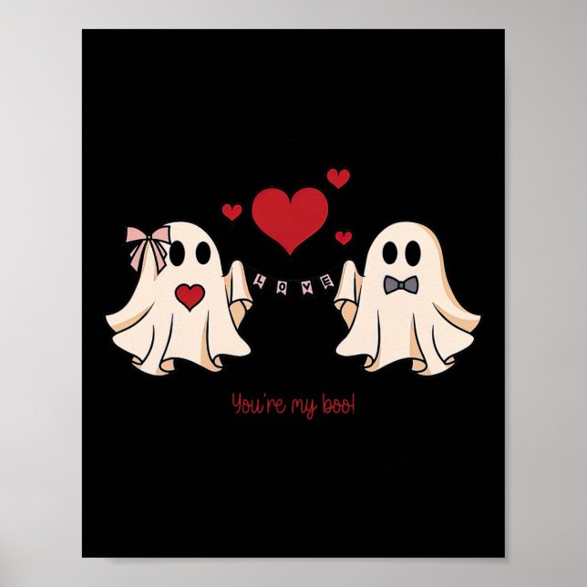 Póster Cute, eres mi fantasma de mierda de San Valentín (Frente)