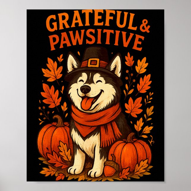 Póster Cute Fall Pumpkin Autumn Dog Lover Tee  (Frente)