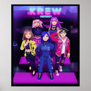 Póster Cute Fanart Funneh y el distor Personalizado Krew 