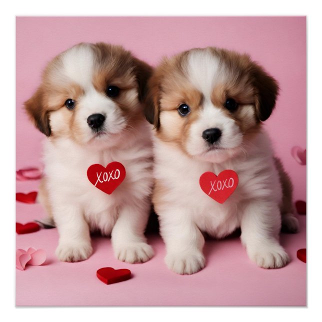 Póster Cute Feliz Día de San Valentín (Anverso)