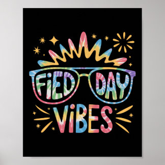 Póster Cute Field Day Vibes Tie Dye Para Los Niños Maestr