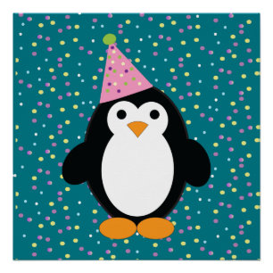 Póster Cute Fiesta Penguin