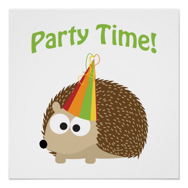 Póster Cute Fiesta Time Hedgehog (Anverso)