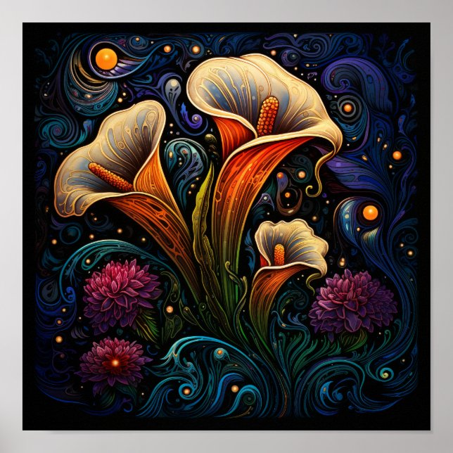 Póster Cute Florista Glowy Lily Flower (Frente)
