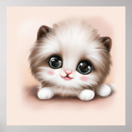 Póster Cute Fluffy Furr Ball Kitten