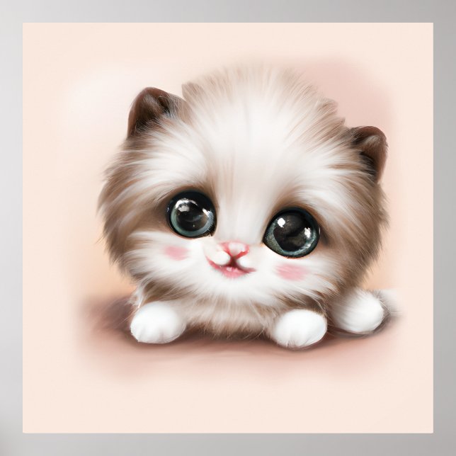 Póster Cute Fluffy Furr Ball Kitten (Frente)