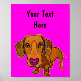 Póster Cute foto de un cachorro, Doxie, Wiener