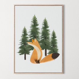 Póster Cute Fox Nursery Woodland Animal Wall Art Decor