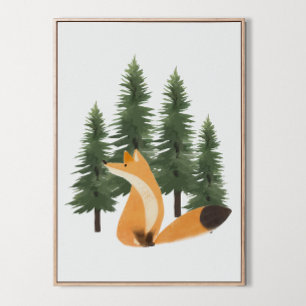Póster Cute Fox Nursery Woodland Animal Wall Art Decor