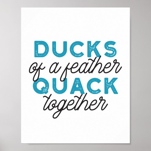 Póster Cute Funny Ducks Puntúa Diseño de Citas (Frente)