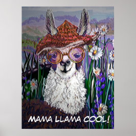 Póster Cute Funny Mama Llama Keep Your Cool