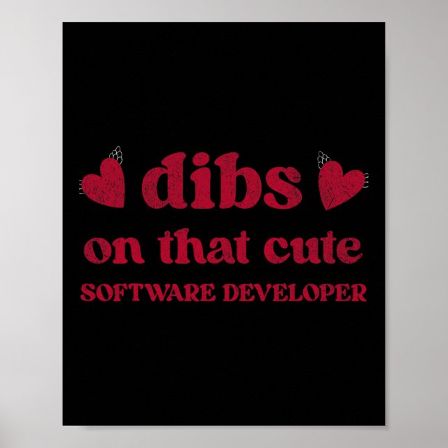 Póster Cute Funny Valentine's Day Software Developer Wome (Frente)