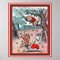 Cute Gatos Picar manzanas Vintage Louis Wain copia