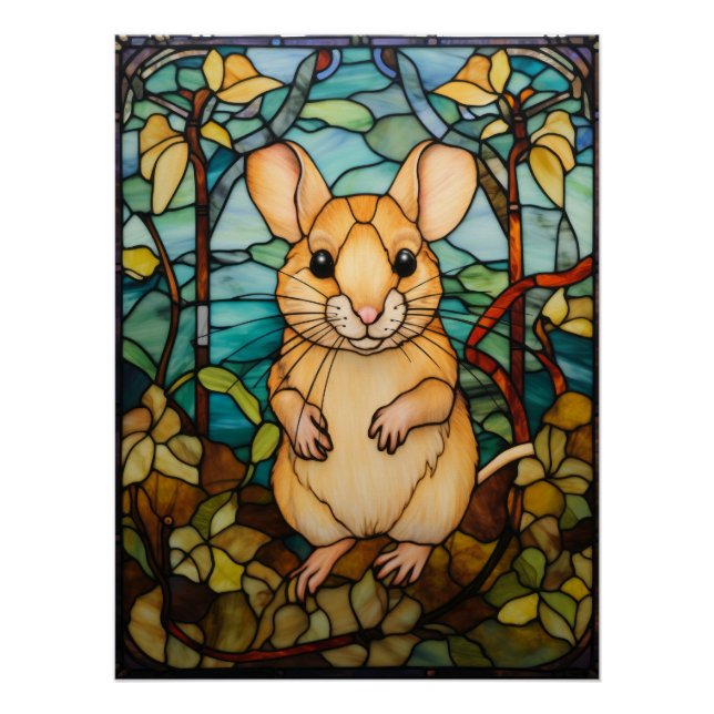 Póster Cute Gerbil Vidrio Emplomado  (Anverso)