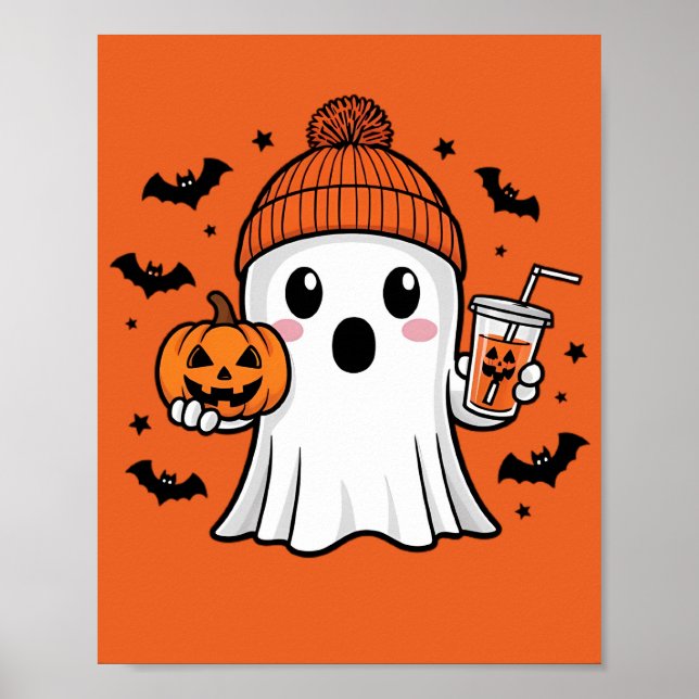 Póster Cute Ghost Halloween (Frente)