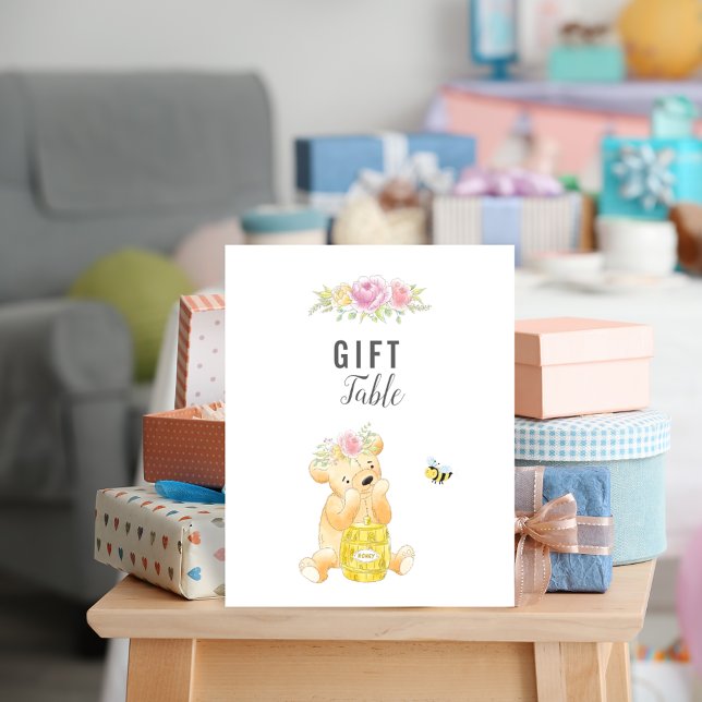 Póster Cute Gift Table Chica Teddy Bear Baby Shower (Subido por el creador)
